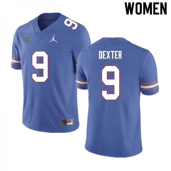 Women #9 Gervon Dexter Florida Gators College Football Jerseys Blue